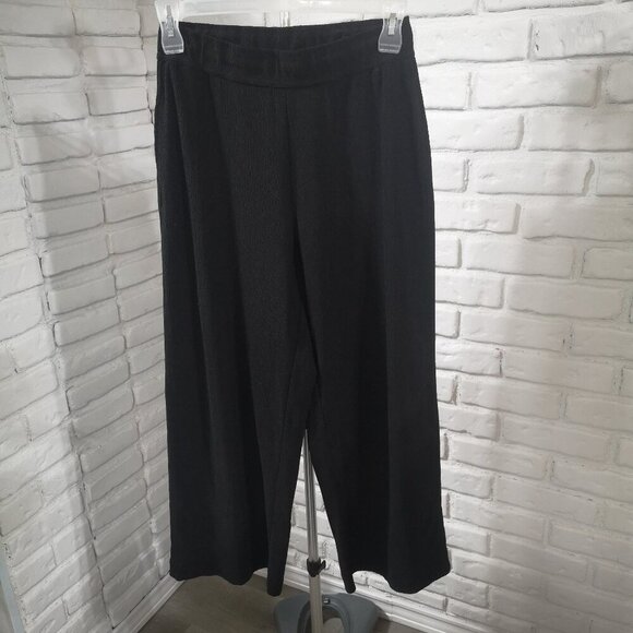 Signature Reitmans Ladies Black Size Medium Petite Wide Leg Pants - Picture 1 of 9